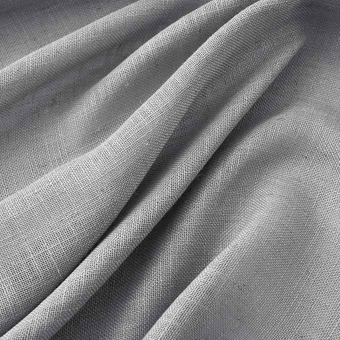 MIULEE Grey Linen Curtains 90 Inch Long - Image 4