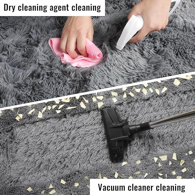 PAGISOFE Grey Area Rugs for Living Room Bedroom Rug 5x8 Rugs Soft Plush Fluffy - Image 9