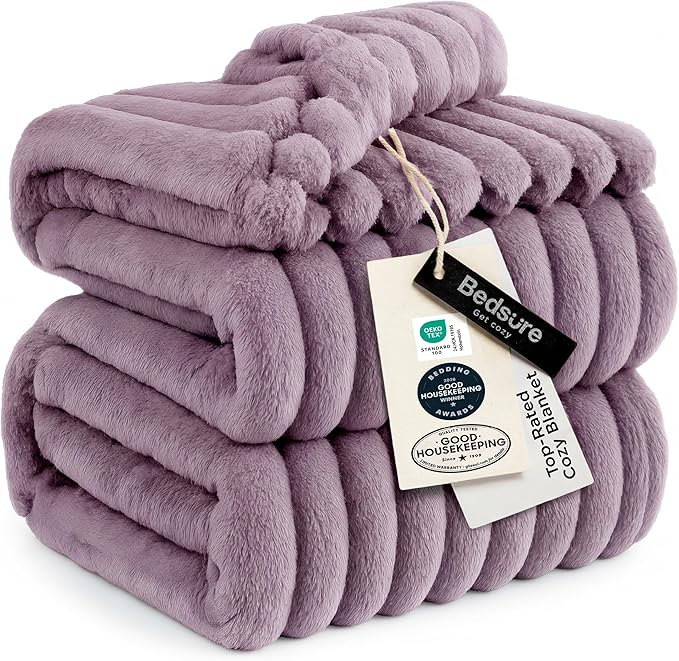 Bedsure GentleSoft Light Purple Fleece Blanket by BEDSURE