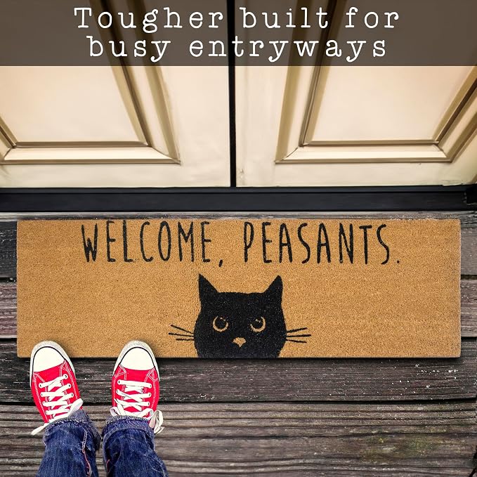 MAINEVENT Welcome Peasants Cat Doormat 50x15 Inch, Large Welcome Mat - Image 3