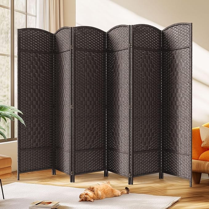 JOSTYLE Room Divider 6ft Tall Extra Wide Privacy Screen, 6-Panel Folding by Jostyle
