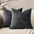 ZeeMart Fine-Textured Throw Pillow Covers Set of 2, 20x20 Inch Charcoal by ZEEMARTONLINE