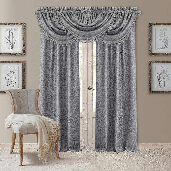 Elrene Home Fashions Antonia Floral Damask Blackout Single Window Curtain Panel - Image 9