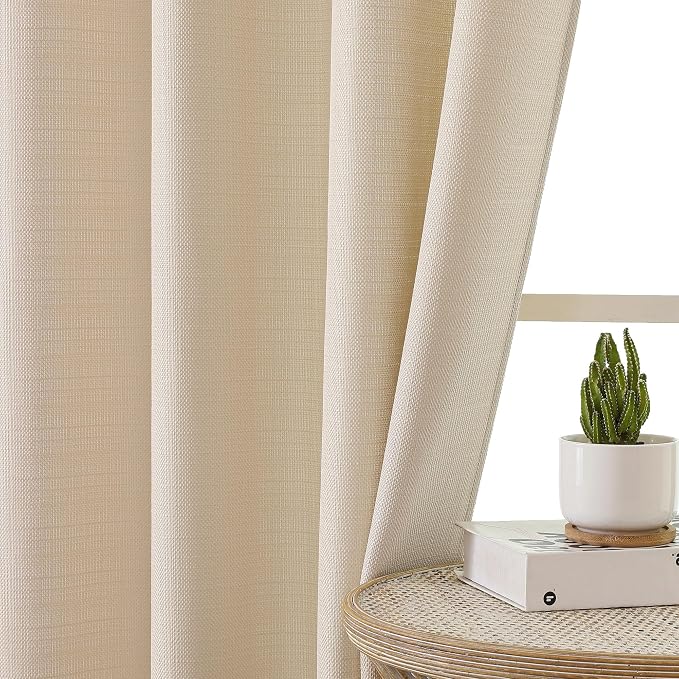Chyhomenyc Light Filtering Curtains 72 Inch Length 2 Panels Set, 100% Polyester - Image 6