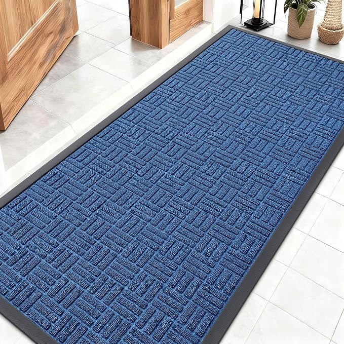 OLANLY Front Door Mat Outside Entrance 59x23, Heavy Duty Sturdy Natural Rubber by OLANLY
