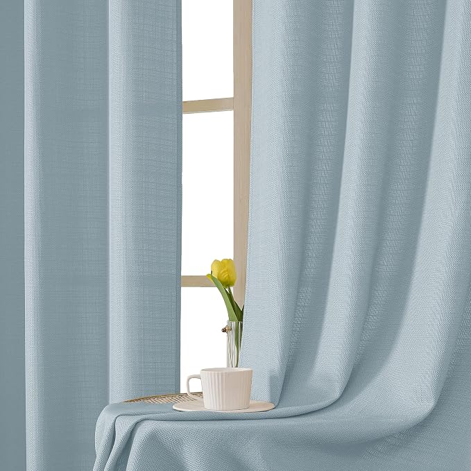 Chyhomenyc Aqua with Greenish Tone Curtains 90 Inch Length 2 Panels Set - Image 6