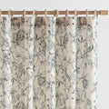 jinchan Floral Curtains 63 Inch Length Black Flower Linen Farmhouse Curtain by JINCHAN