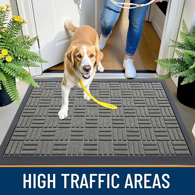 OLANLY Front Door Mat Outside Entrance 47x17, Heavy Duty Sturdy Natural Rubber - Image 6