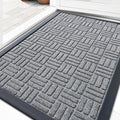 OLANLY Front Door Mat Outside Entrance 35x23, Heavy Duty Sturdy Natural Rubber by OLANLY