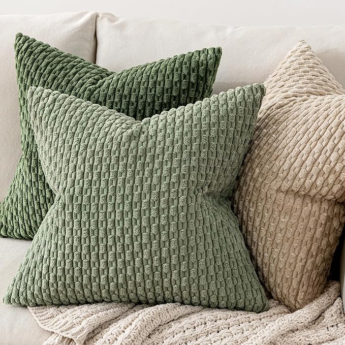 MIULEE Pack of 2 Decorative Throw Pillow Covers 16x16 Inch Soft Boho Striped - Image 4