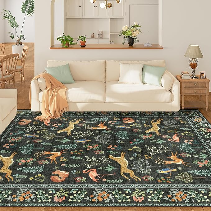 DUKINO 6x9 Rug, Washable Animal Living Room Rug - Image 2