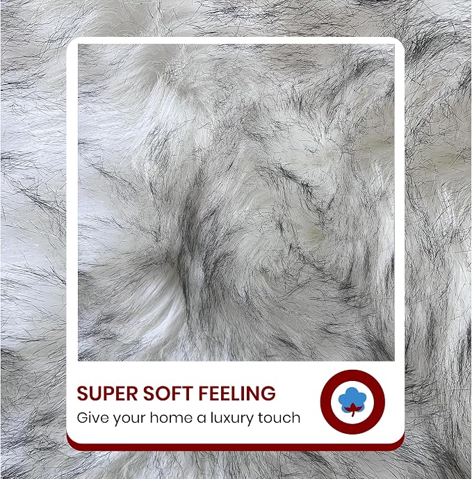 Free Shape Luxury Soft Fluffy Shag Area Rug Decto 10 Pelts 6'x10', 180x300cm - Image 3