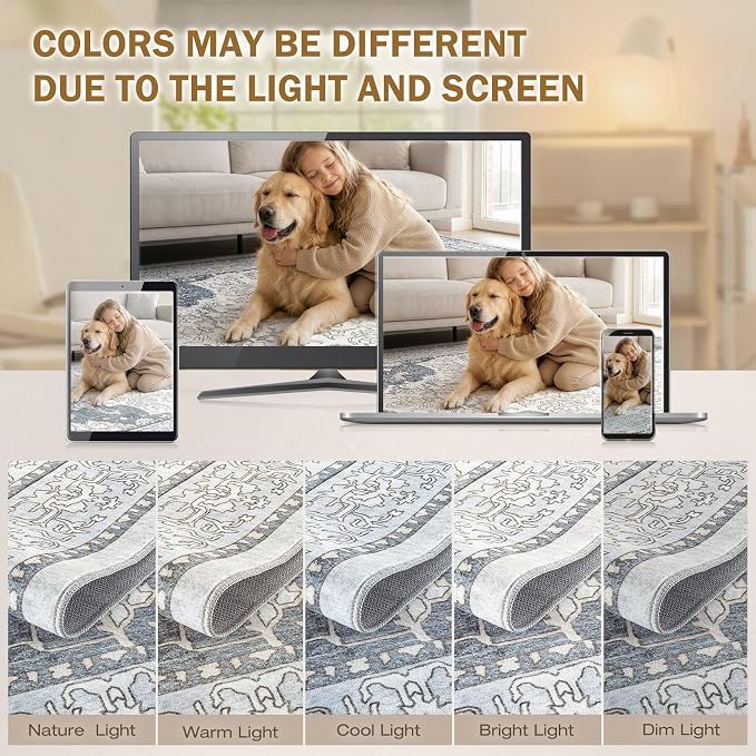 cotiled 4x6 Area Rugs Large Washable Rugs - Image 8