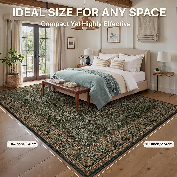 Bavni Washable Rugs 9x12-Machine Washable Rug Lightweight Low Pile, Vintage - Image 7