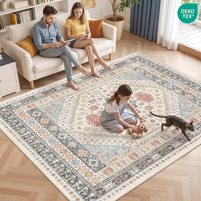 Washable Rugs 8x10 Area Rugs for Living Room, Non-Slip Backing Large Rug for - Image 9