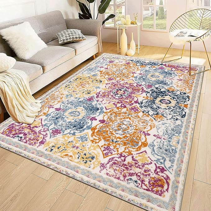Vaukki Living Room Rug, Vintage Shaggy Soft Laundry Rug, Non Slip Kitchen Area - Image 6