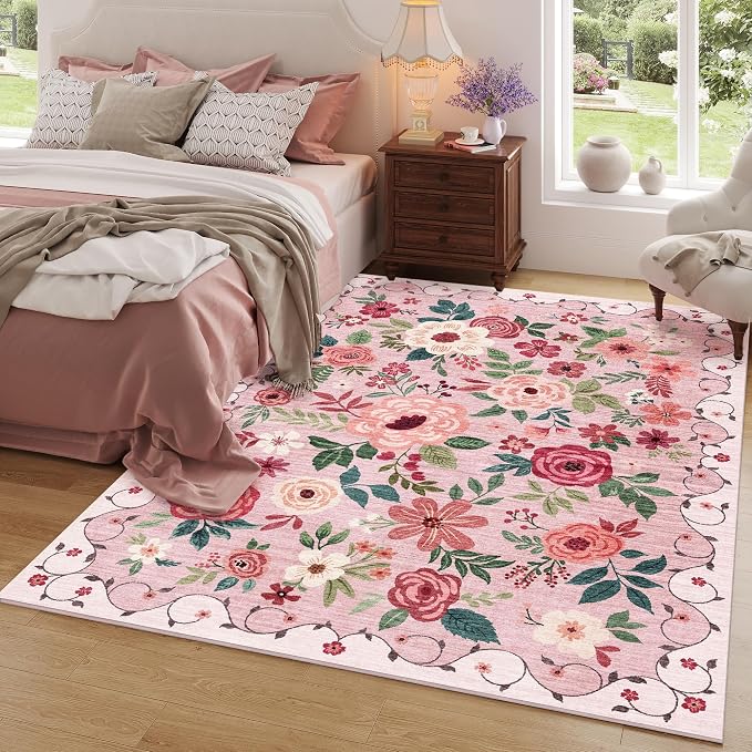 DUKINO 6x9 Area Rug, Floral Rugs - Image 2