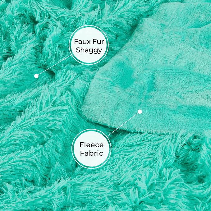 Tuddrom Decorative Extra Soft Faux Fur Throw Blanket 50"x60", Solid Reversible - Image 5
