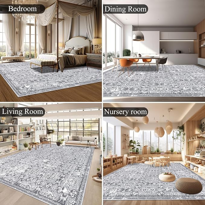 Vaukki Living Room Rug, Vintage Shaggy Soft Laundry Rug, Non Slip Kitchen Area - Image 3