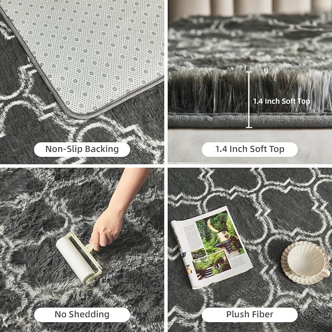 Litanika 3x5 Geometric Shag Area Rug - Image 5
