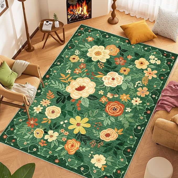 DUKINO 5x7 Area Rug, Floral Rugs - Image 2