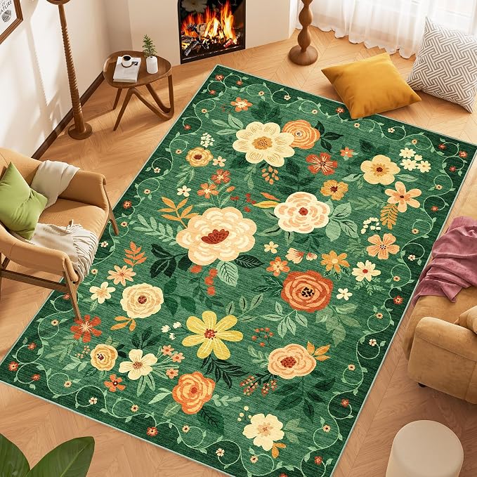 DUKINO 8x10 Area Rug, Floral Rugs - Image 2