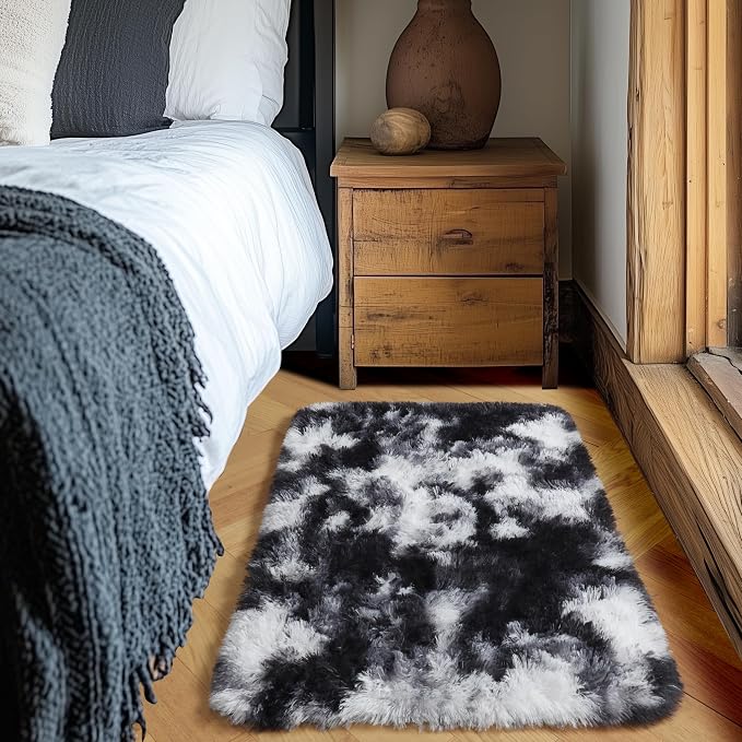 Amdrebio Black White Grey 2x3 Small Area Rugs - Image 4