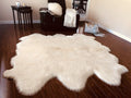 Free Shape Luxury Soft Fluffy Shag Area Rug Sexto 6 Pelts 6'x6', 180x180 cm by LAMBZYRUGS