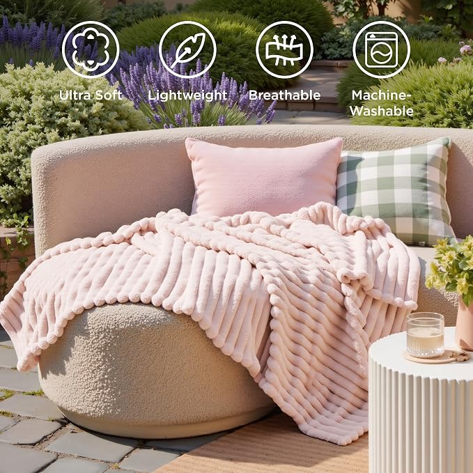 Bedsure GentleSoft Crystal Pink Throw Blanket - Image 5