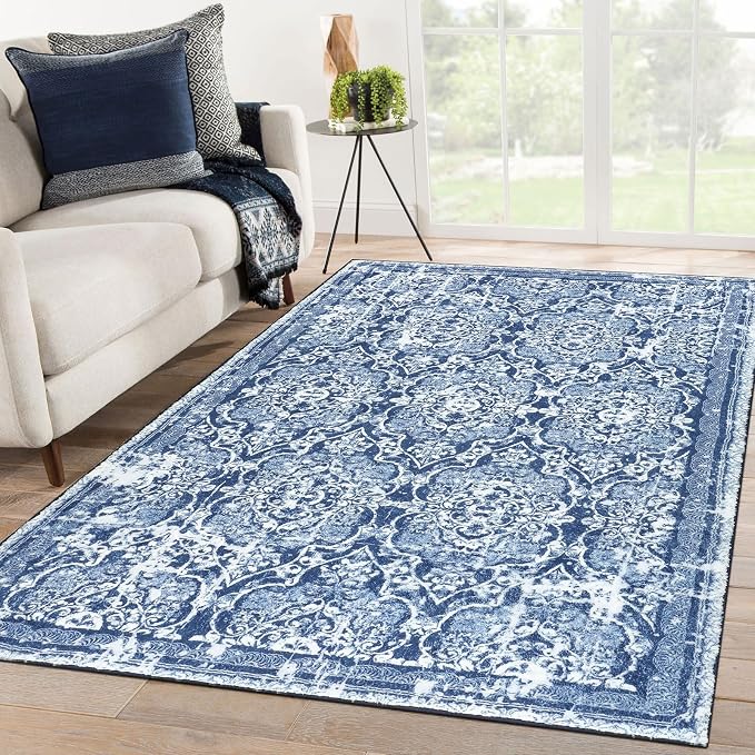 Vaukki Living Room Rug, Vintage Shaggy Soft Laundry Rug, Non Slip Kitchen Area - Image 6