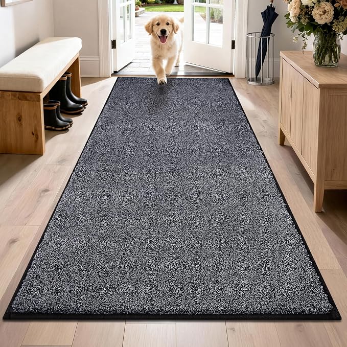 PURRUGS Dirt Trapping Door Mat 31.5" x 70", Non-Slip Machine Washable Entryway by PURRUGS