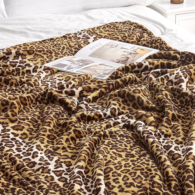 Edenleaf Leopard Print Blanket Fleece Throw - Image 5