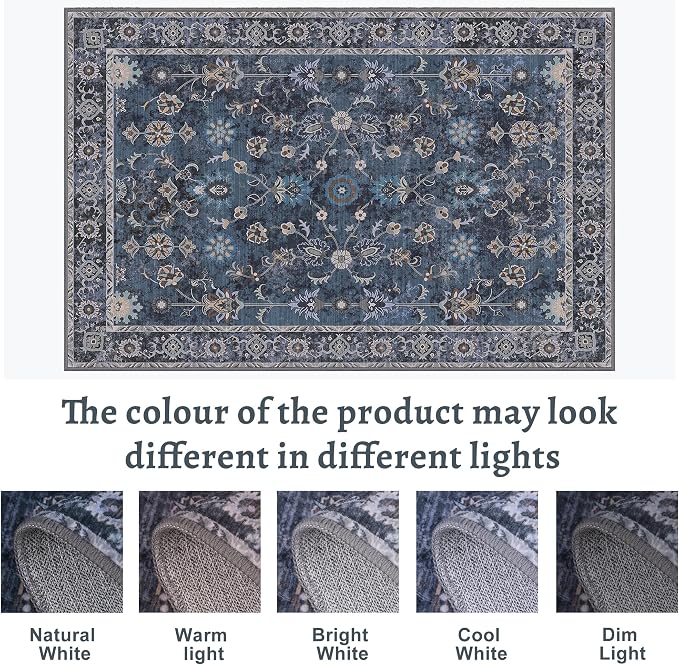 Tangsoo 2x4 Washable Rug for Entryway, Vintage Floral Entry Rug Non Slip - Image 2