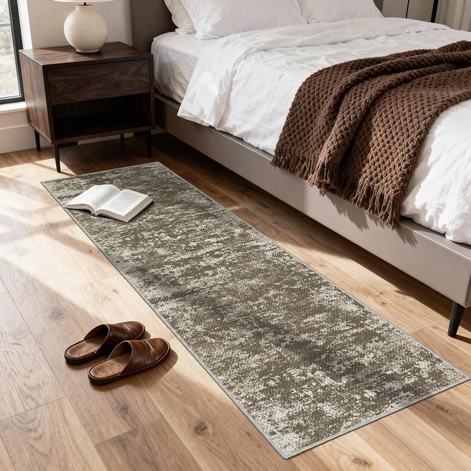 Abstract Washable Runner Rug 2x6, Woven Non-Shedding Thin Runners - Image 8