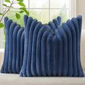 decorUhome Cozy Faux Fur Throw Pillow Covers 12x12 Set of 2 Decorative Soft by decorUhome