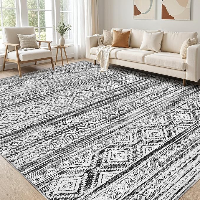 cotiled 6x8 Area Rug Living Room: Washable Boho Rugs by COTILED
