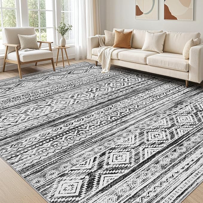 cotiled 6x9 Area Rug Living Room: Washable Boho Rugs by COTILED