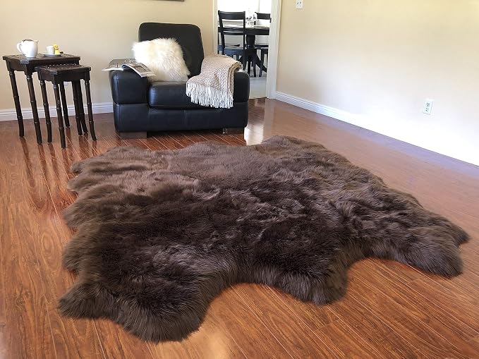 Free Shape Luxury Soft Fluffy Shag Area Rug Sexto 6 Pelts 6'x6', 180x180 cm - Image 6
