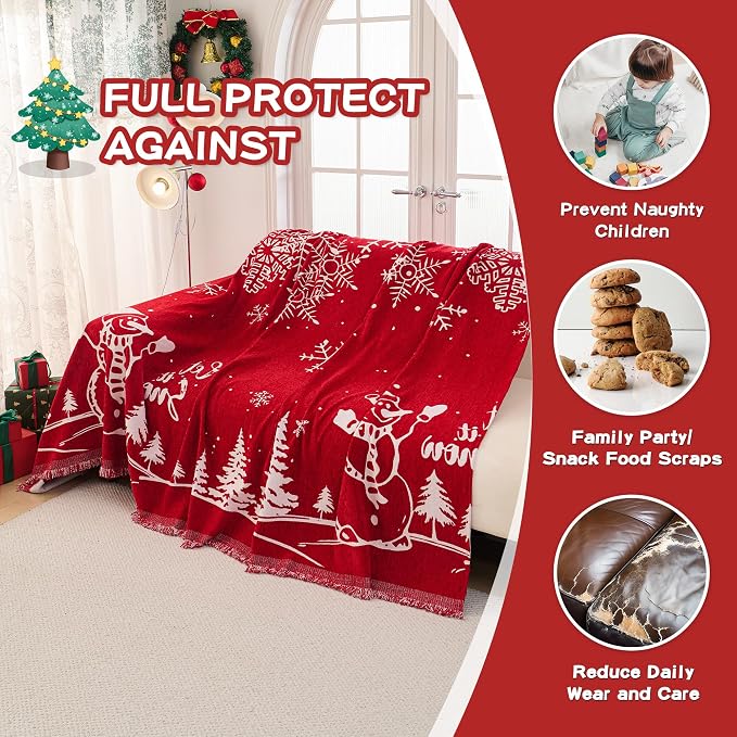 MEETSKY Christmas Sofa Cover Couch Covers - Image 2