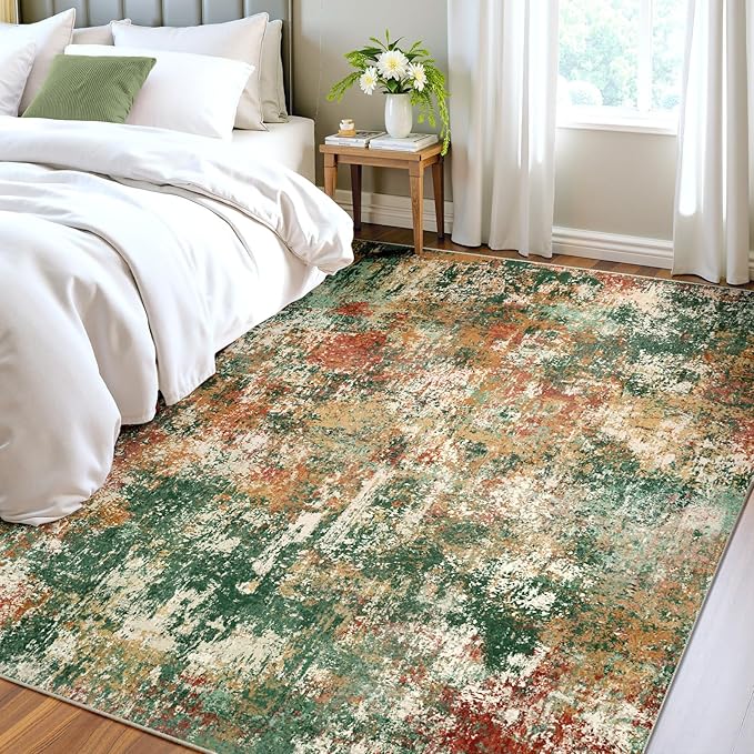 Washable Area Rugs 5'x8' Non-Slip Modern Abstract Soft - Image 3