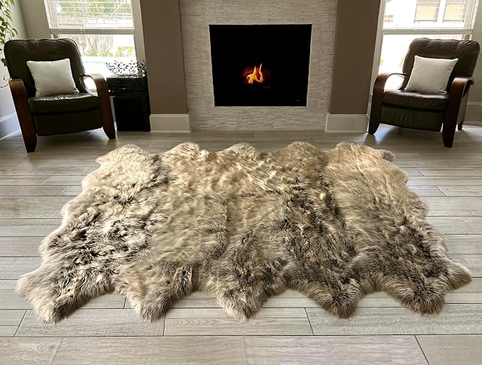 Free Shape Luxury Soft Fluffy Shag Area Rug Decto 10 Pelts 6'x10', 180x300cm - Image 2