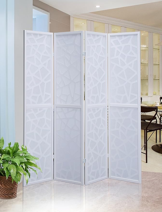 Roundhill Furniture Giyano 4 Panel Screen Room Divider - Image 2