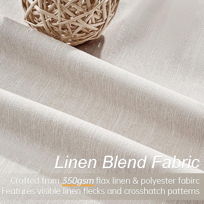 Oatmeal 105 Inch Long Curtains for Living Room Custom, Sun Blocking Elegant - Image 2