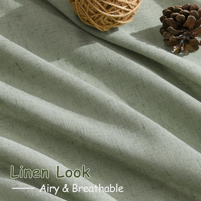 Nanspring Desert Sage Linen Curtains 108 Inches Long - Image 5