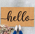 JarThenaAMCS Hello Door Mat Welcome Natural Coir Door Mat Farmhouse Floor Mat by JarThenaAMCS
