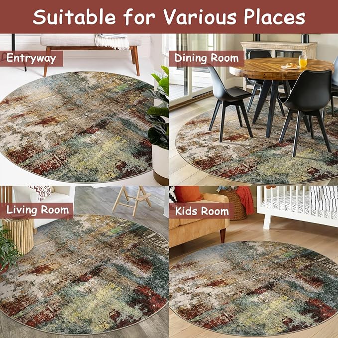 Lahome Modern Abstract Round Rug 6ft - Image 6