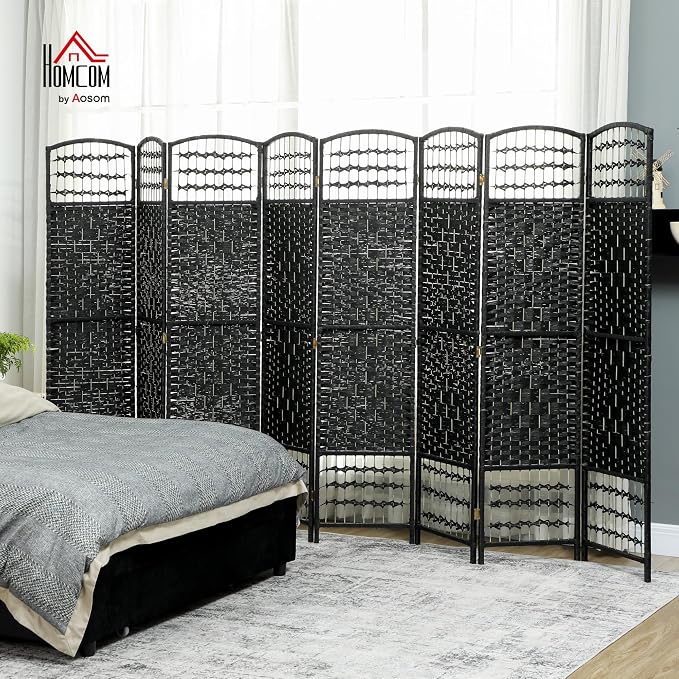 HOMCOM 8 Panel Room Divider, Folding Privacy Screen, 5.6' Room Separator - Image 2