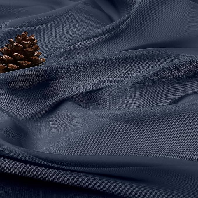 OWENIE Sheer Navy Blue Curtains, Sheer Curtains 63 inch Length 2 Panels Set - Image 7