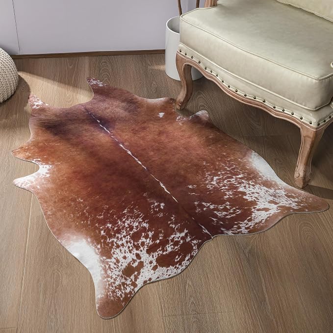 Easycozy Faux Cowhide Cow Print Rug: 3 x 4 Western Decor Faux Cowhide, - Image 5