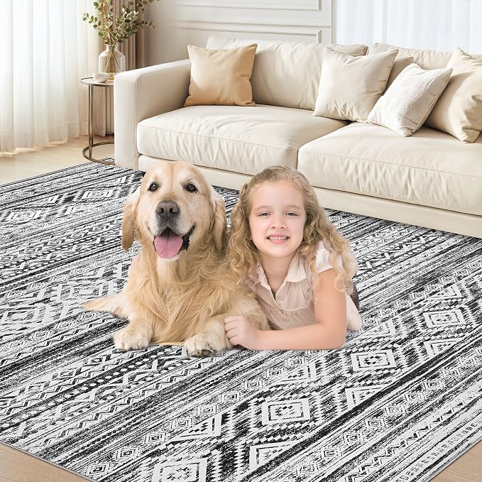 cotiled 5x7 Area Rug Living Room: Washable Boho Rugs - Image 9